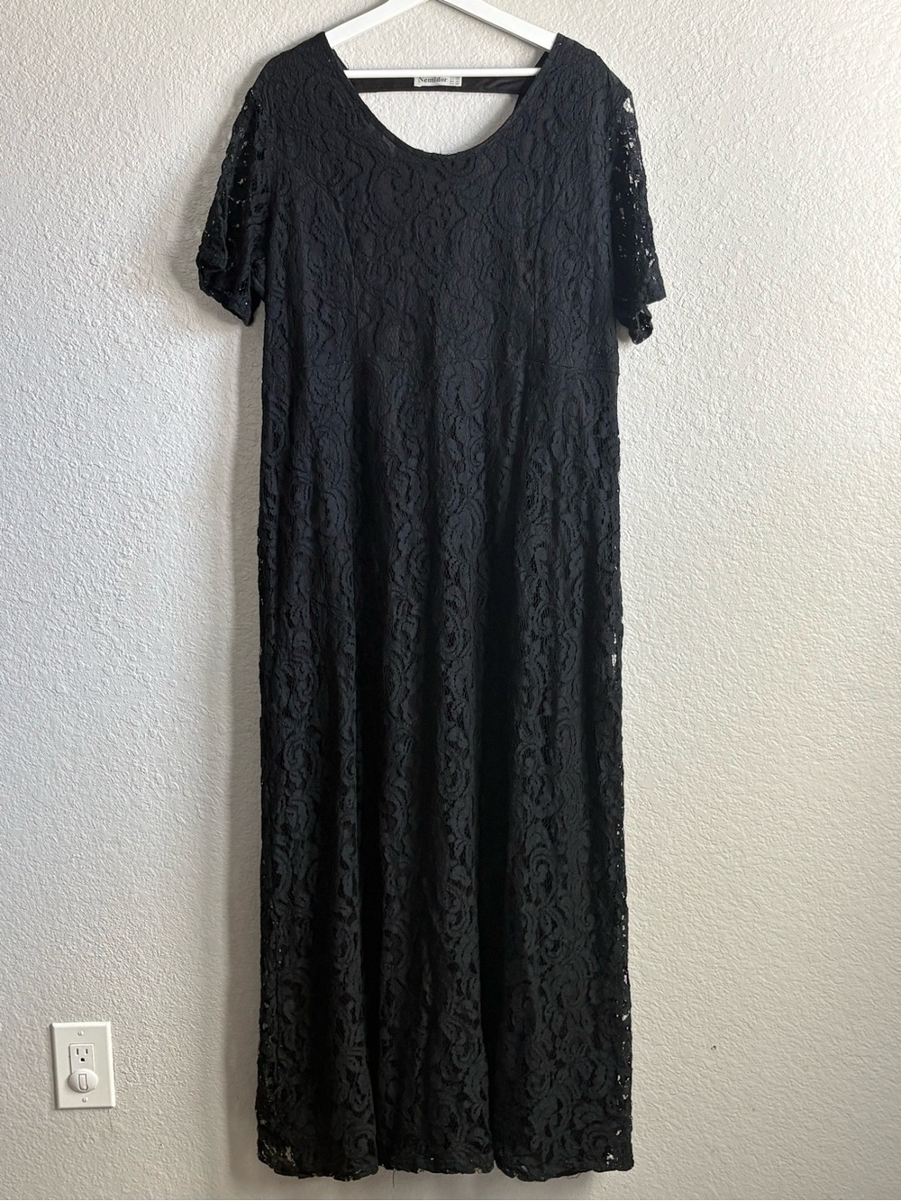 Nemidor Black Full Lace Maxi Dress - Women